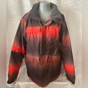 Columbia Titanium Ski Jacket, Men’s L, Orange And Brown Tie-dye Pattern